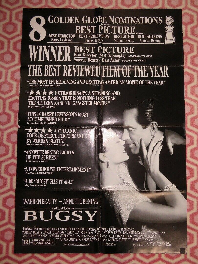 BUGSY US ONE SHEET FOLDED POSTER ANNETTE BENING WARREN BEATTY 1991 Movie posters