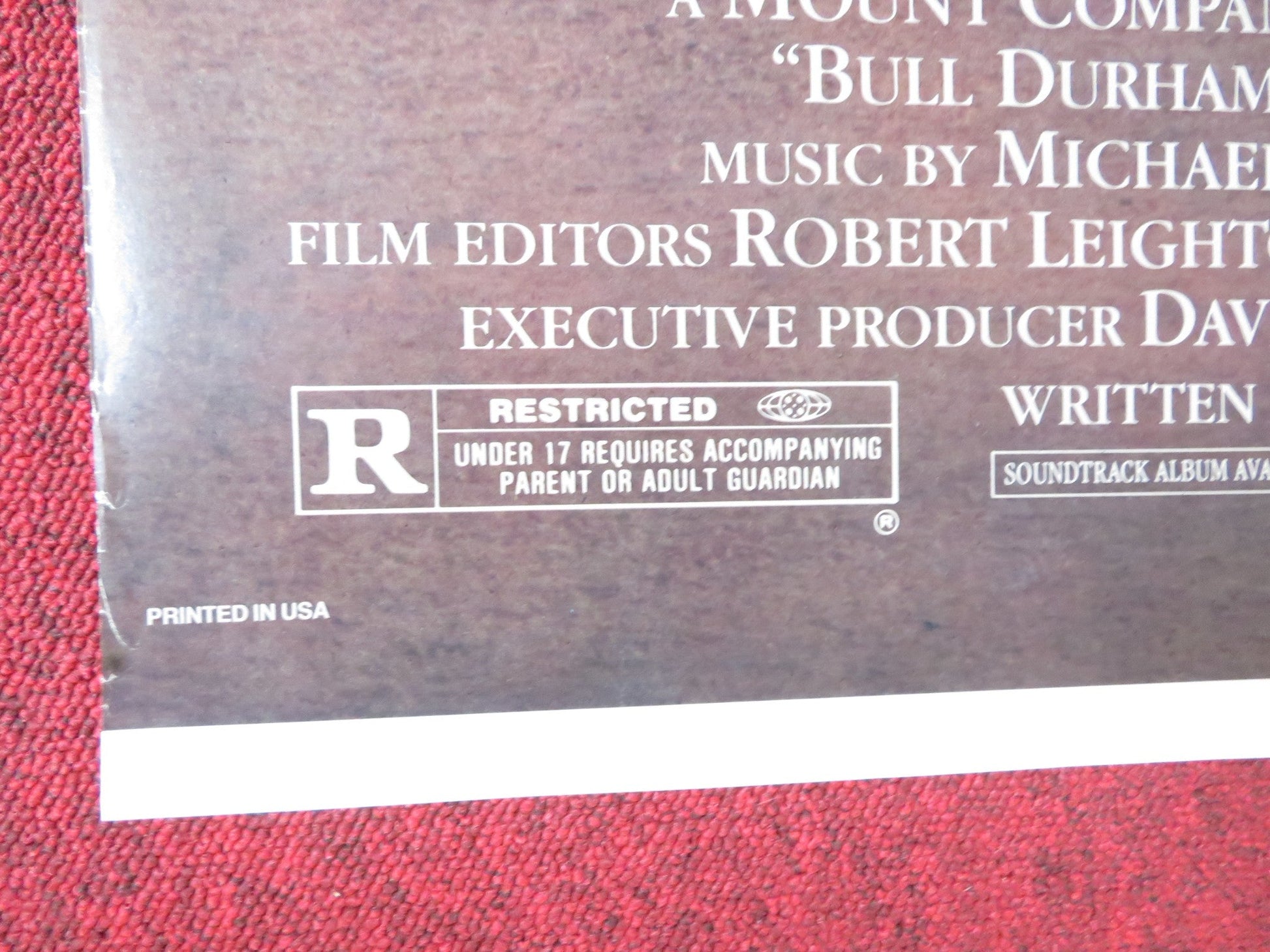 BULL DURHAM FOLDED US ONE SHEET POSTER KEVIN COSTNER SUSAN SARANDON 1988 Rendezvous Cinema Movie posters