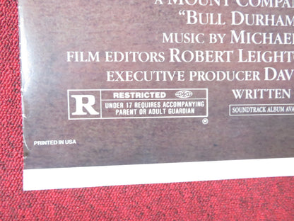 BULL DURHAM FOLDED US ONE SHEET POSTER KEVIN COSTNER SUSAN SARANDON 1988 Rendezvous Cinema Movie posters