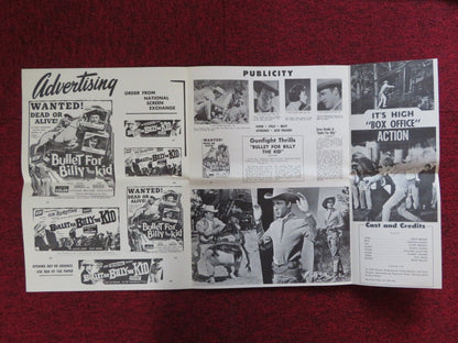 BULLET FOR BILLY THE KID UNCUT A.D.P INTERNATIONAL FOLDED PRESS BOOK SANDS 1963 Rendezvous Cinema Movie posters