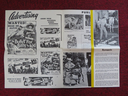 BULLET FOR BILLY THE KID UNCUT A.D.P INTERNATIONAL FOLDED PRESS BOOK SANDS 1963 Rendezvous Cinema Movie posters