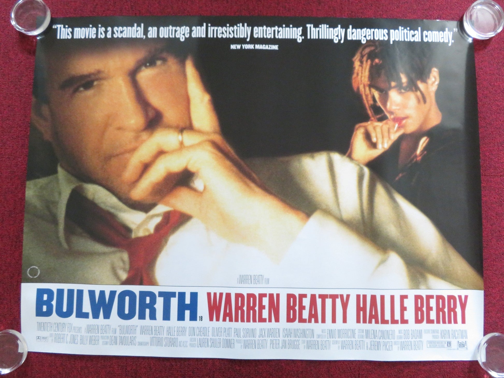 BULWORTH UK QUAD (30"x 40") ROLLED POSTER WARREN BEATTY HALLE BERRY 1998 Rendezvous Cinema Movie posters