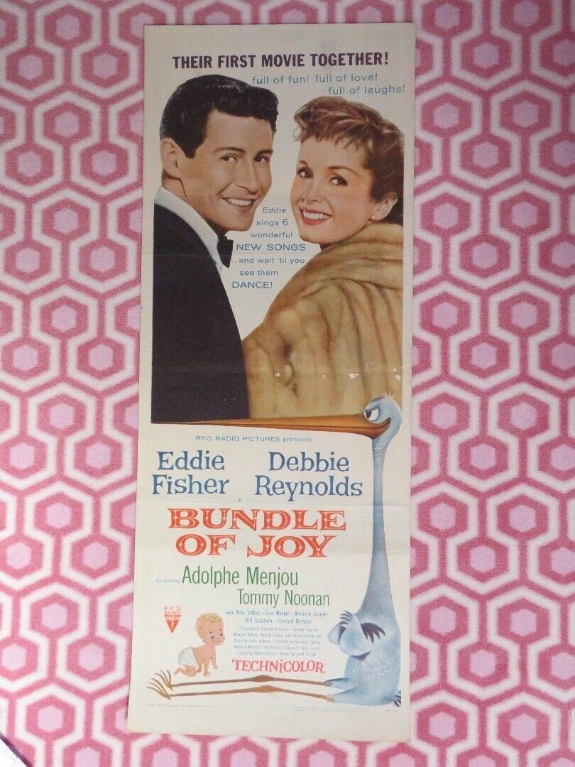 BUNDLE OF JOY US INSERT (14"x 36") POSTER EDDIE FISHER DEBBIE REYNOLDS 1956 Movie posters