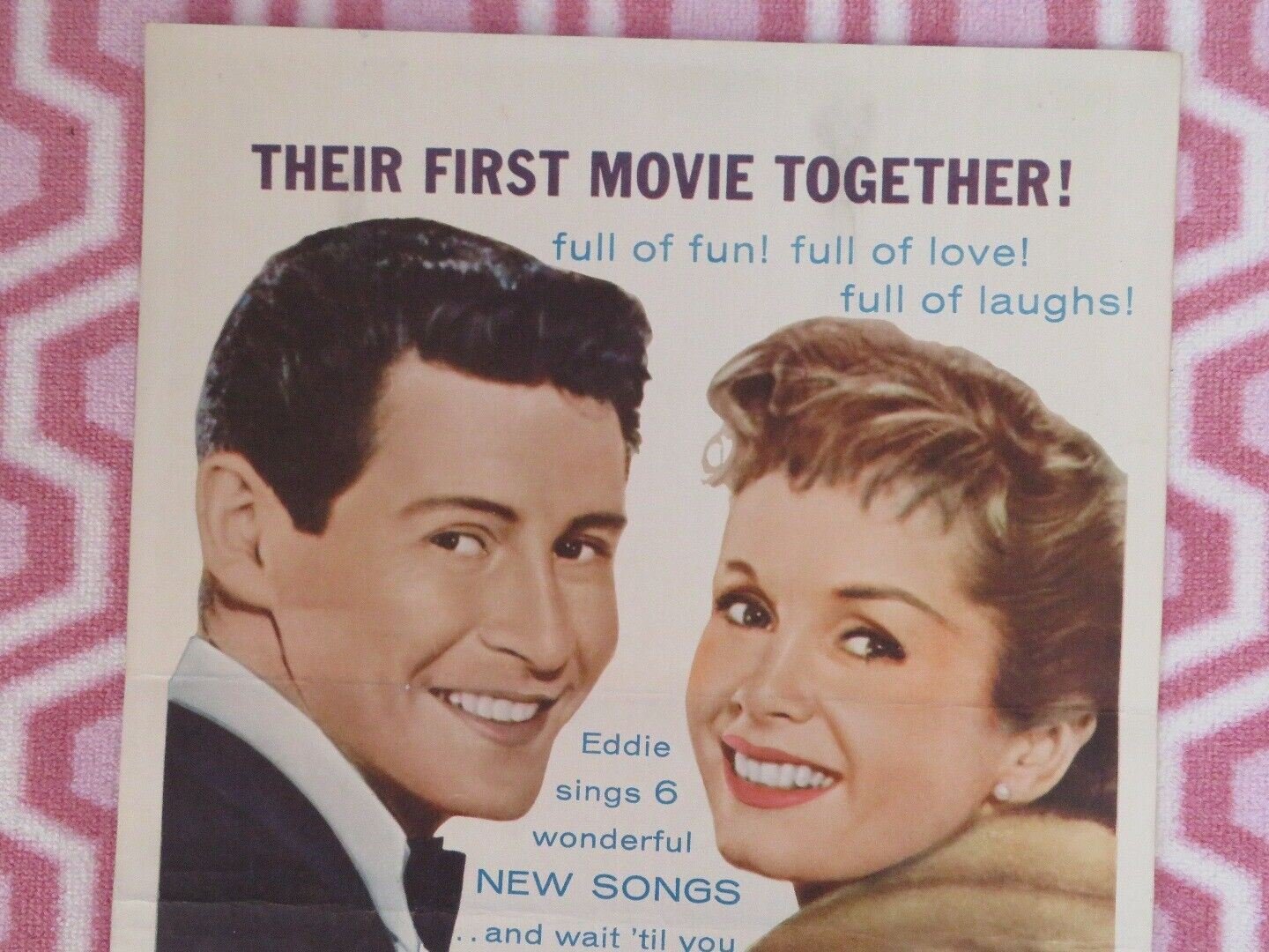 BUNDLE OF JOY US INSERT (14"x 36") POSTER EDDIE FISHER DEBBIE REYNOLDS 1956 Movie posters