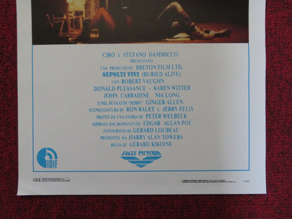 BURIED ALIVE ITALIAN LOCANDINA POSTER ROBERT VAUGHN DONALD PLEASANCE 1989 Rendezvous Cinema Movie posters