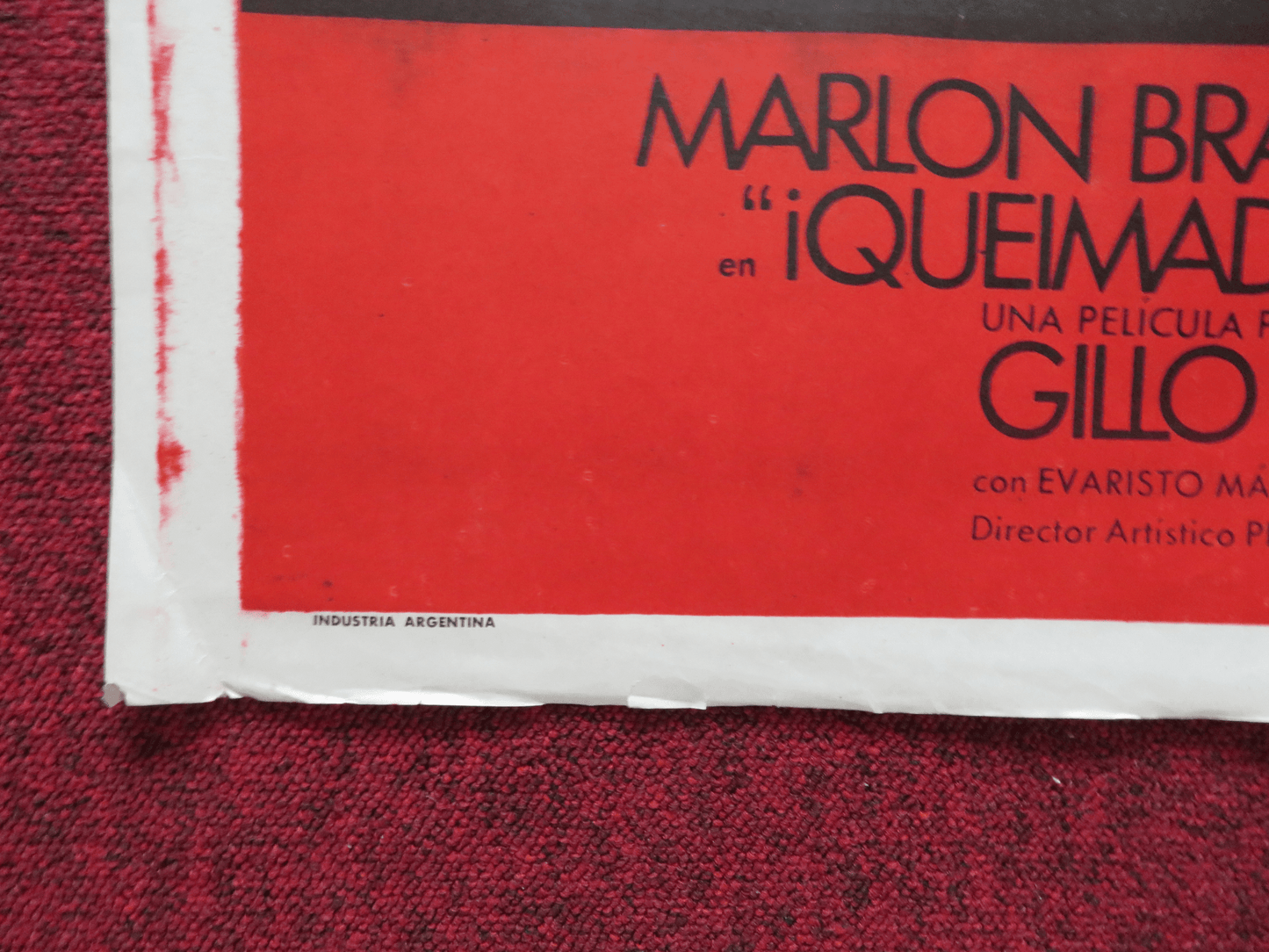 BURN FOLDED ARGENTINA ONE SHEET POSTER MARLON BRANDO EVARISTO MARQUEZ 1969 Rendezvous Cinema Movie posters
