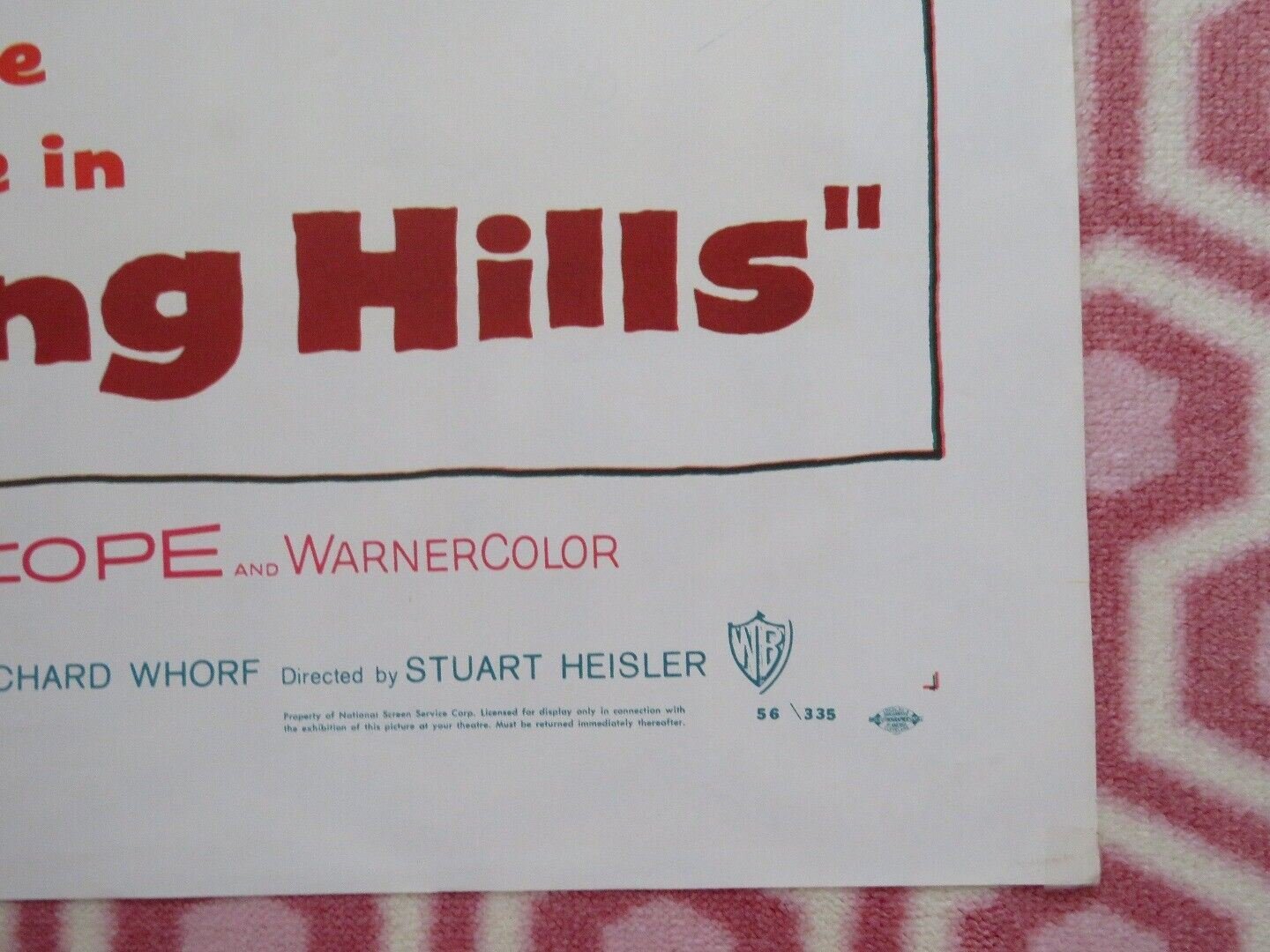 BURNING HILLS US ONE SHEET POSTER TAB HUNTER NATALIE WOOD 1956 Movie posters