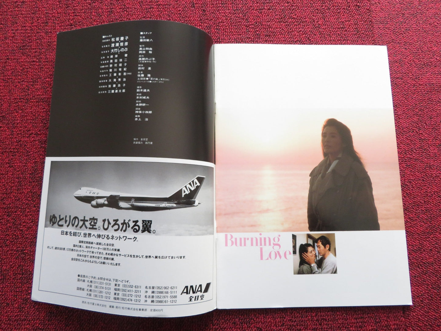BURNING LOVE JAPANESE BROCHURE / PRESS BOOK TOSHIYA FUJITA KEIKO MATSUZAKA Rendezvous Cinema Movie posters