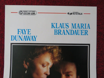 BURNING SECRET ITALIAN LOCANDINA (27.5"x13") POSTER FAYE DUNAWAY KLAUS 1988 - Rendezvous Cinema