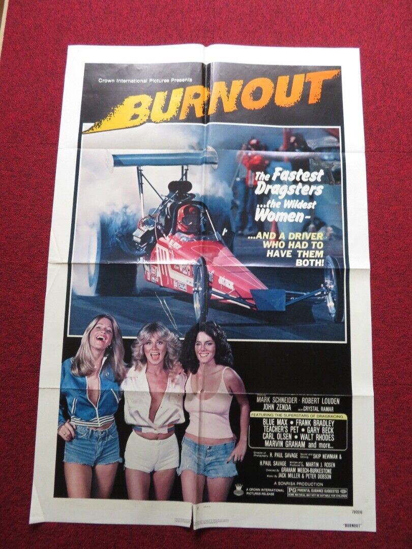 BURNOUT FOLDED US ONE SHEET POSTER MARK SCHNEIDER BOB LOUDEN 1979 Movie posters