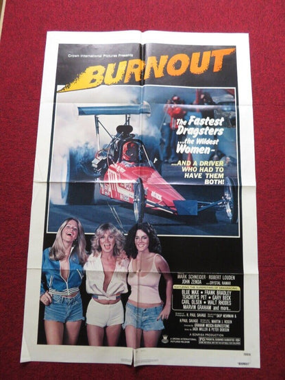 BURNOUT FOLDED US ONE SHEET POSTER MARK SCHNEIDER BOB LOUDEN 1979 Movie posters
