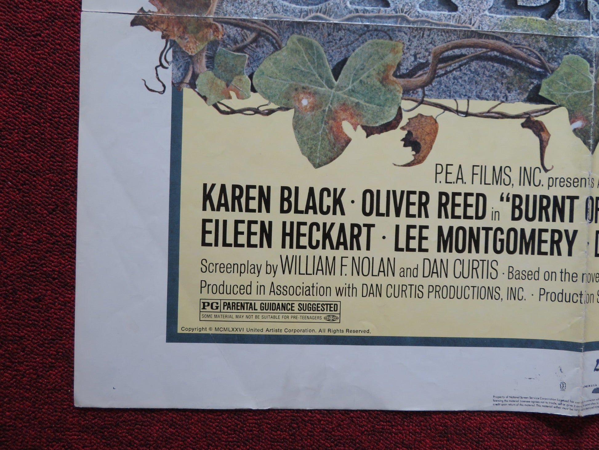 BURNT OFFERINGS STYLE A FOLDED US ONE SHEET POSTER KAREN BLACK OLIVER REED 1976 Rendezvous Cinema Movie posters