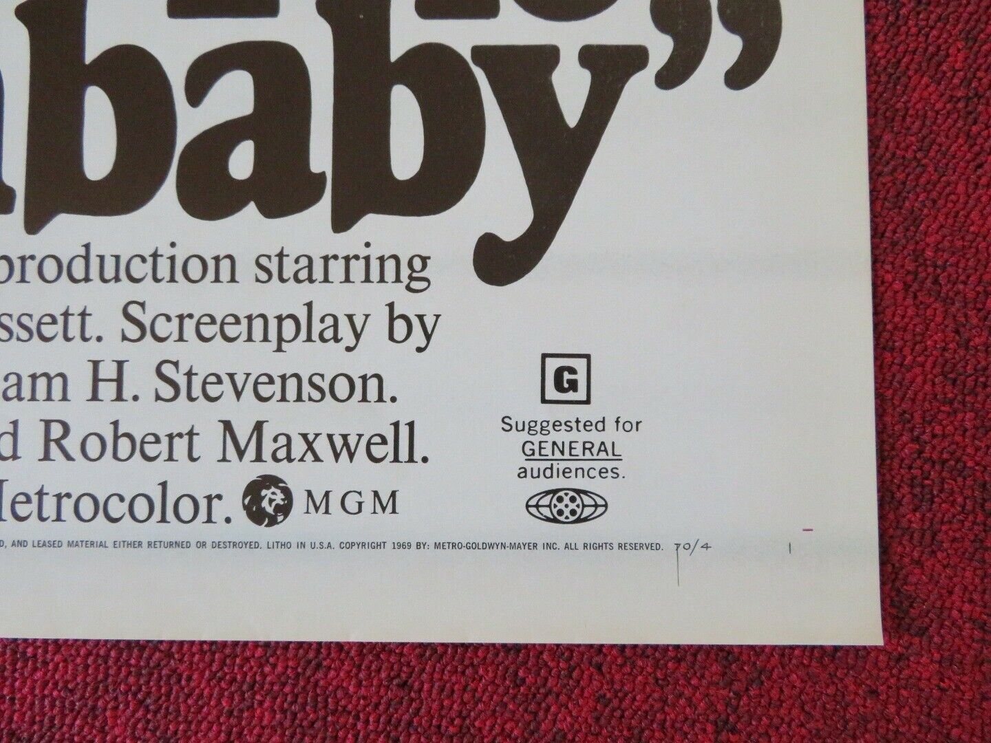 BUSHBABY FOLDED US ONE SHEET POSTER MARGARET BROOKS LOUIS GOSSETT 1970 Movie posters