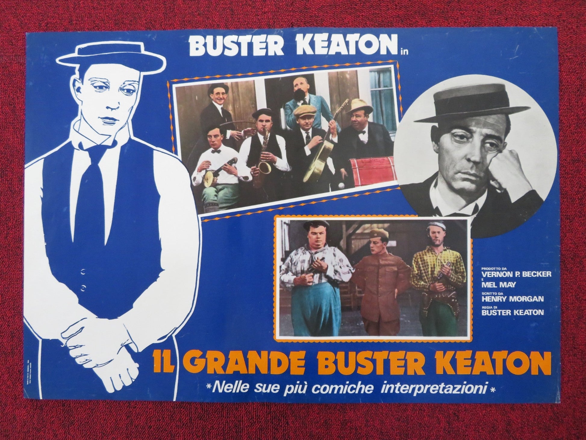 BUSTER KEATON: THE GREAT STONE FACE ITALIAN FOTOBUSTA POSTER BECKER 1968 Rendezvous Cinema Movie posters
