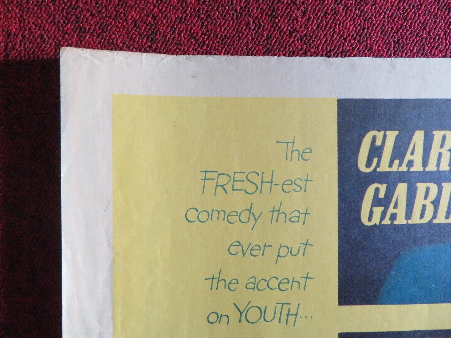 BUT NOT FOR ME US HALF SHEET (22"x 28") POSTER CLARK GABLE CARROLL BAKER 1959 Movie posters