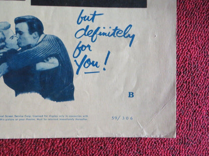 BUT NOT FOR ME US HALF SHEET (22"x 28") POSTER CLARK GABLE CARROLL BAKER 1959 Movie posters