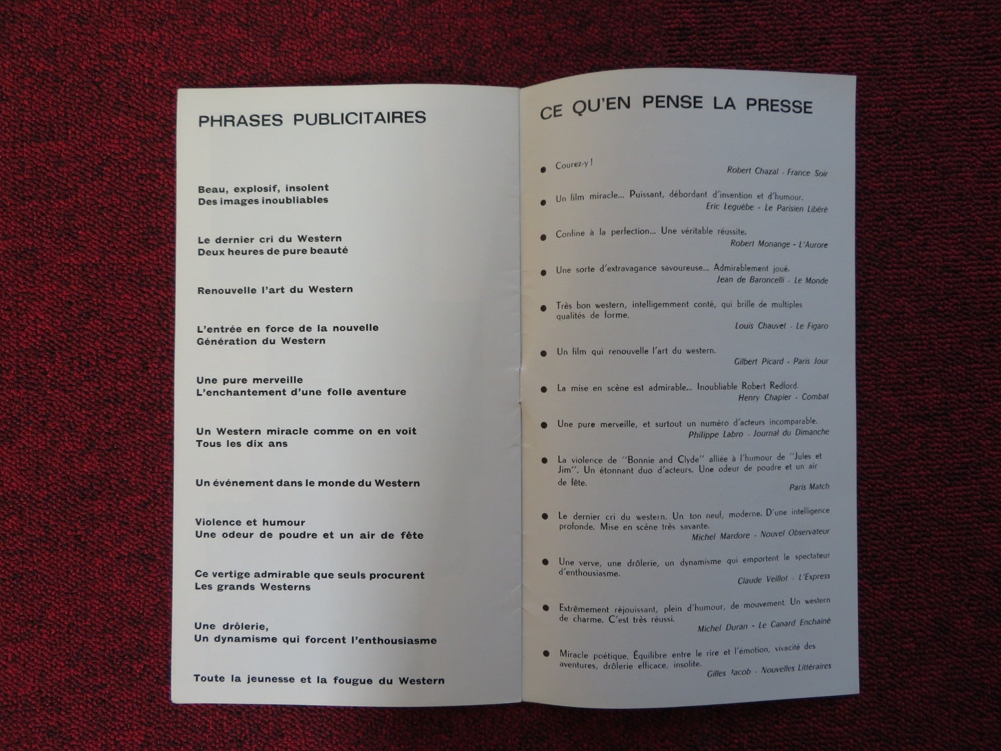 BUTCH CASSIDY ET LE KID FRENCH PRESS PAUL NEWMAN ROBERT REDFORD 1969 Rendezvous Cinema Movie posters