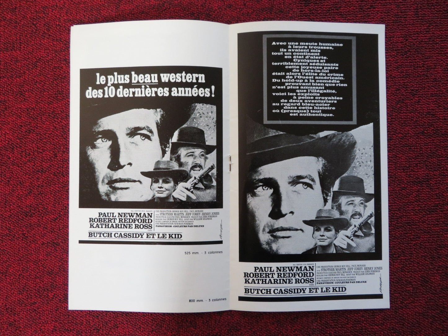 BUTCH CASSIDY ET LE KID FRENCH PRESS PAUL NEWMAN ROBERT REDFORD 1969 Rendezvous Cinema Movie posters