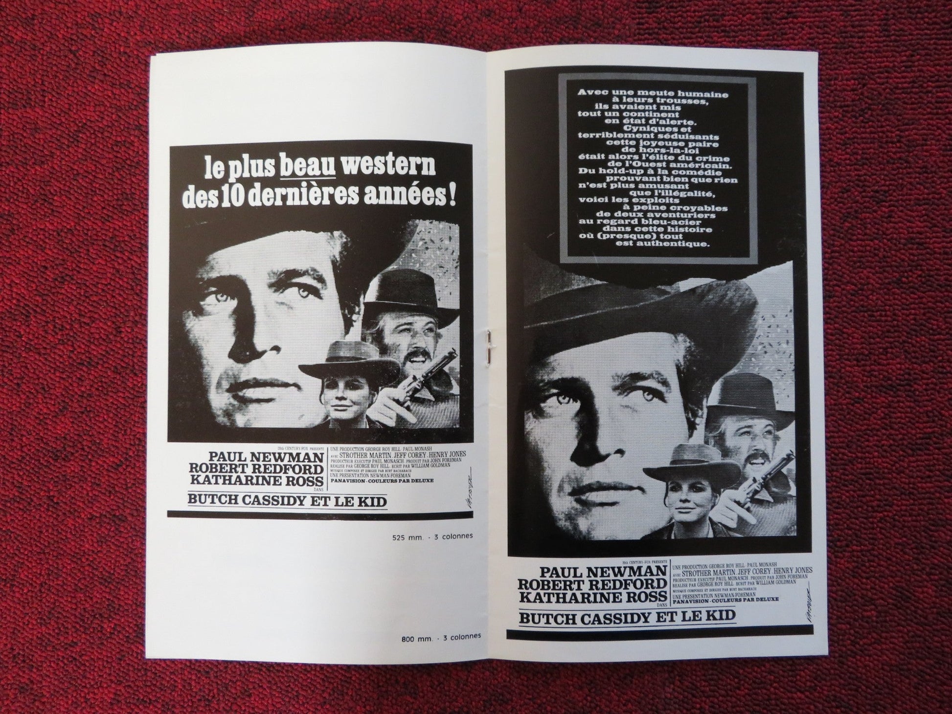 BUTCH CASSIDY ET LE KID FRENCH PRESS PAUL NEWMAN ROBERT REDFORD 1969 Rendezvous Cinema Movie posters