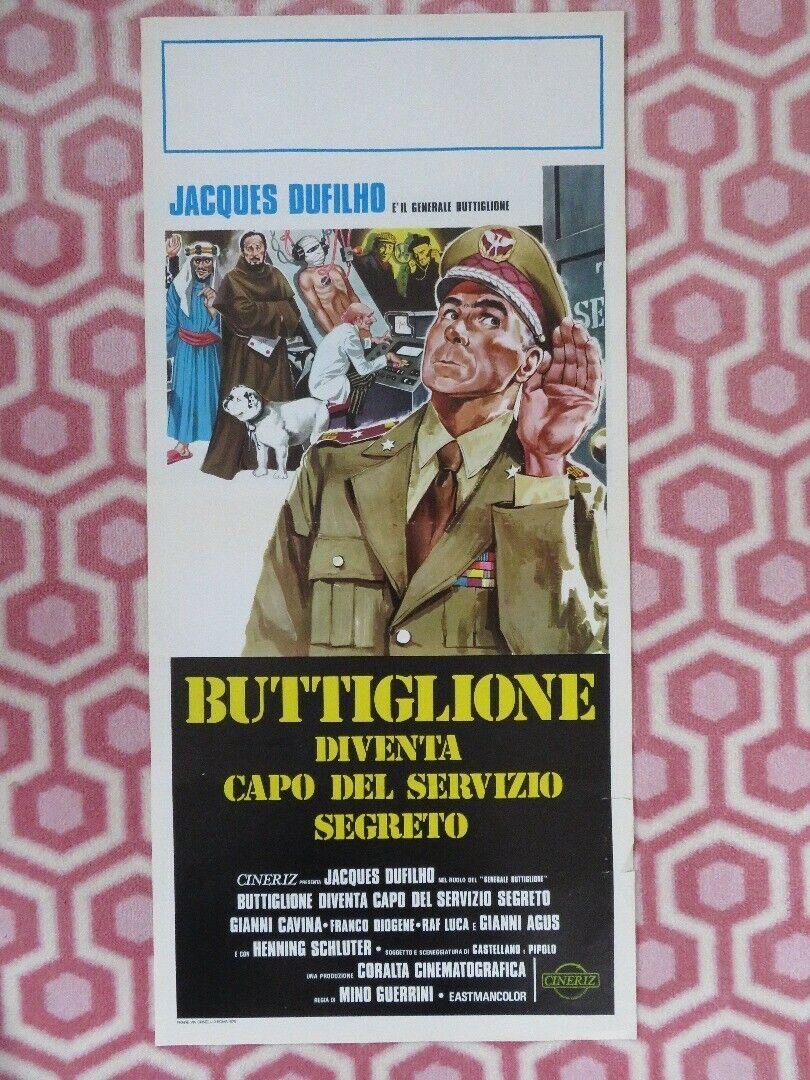 BUTTIGLIONE DIVENTA CAPO DEL SERVIZIO ITALIAN LOCANDINA (27.5"x 13") POSTER 1975 Movie posters