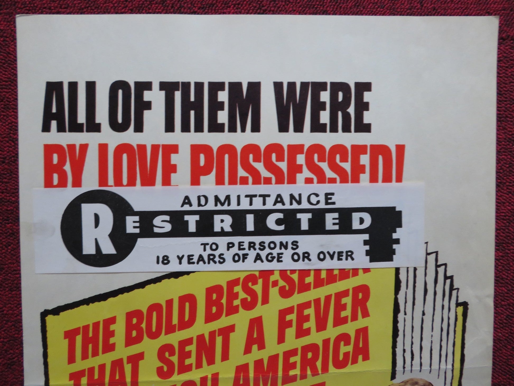 BY LOVE POSSESSED US INSERT (14"x 36") POSTER LANA TURNER E. ZIMBALSIT JR. 1961 Rendezvous Cinema Movie posters