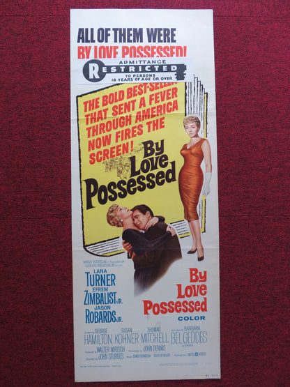 BY LOVE POSSESSED US INSERT (14"x 36") POSTER LANA TURNER E. ZIMBALSIT JR. 1961 Rendezvous Cinema Movie posters