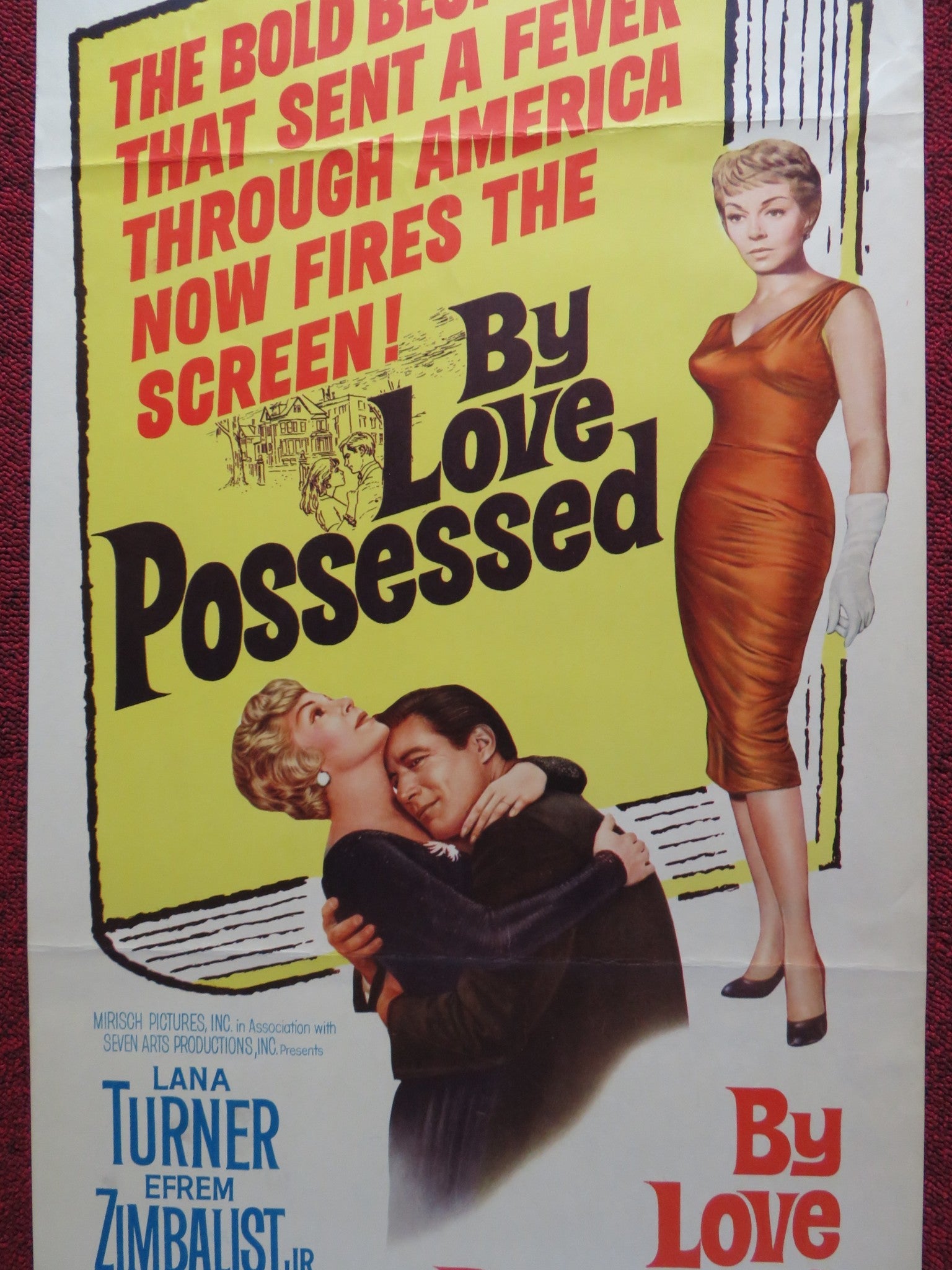 BY LOVE POSSESSED US INSERT (14"x 36") POSTER LANA TURNER E. ZIMBALSIT JR. 1961 Rendezvous Cinema Movie posters