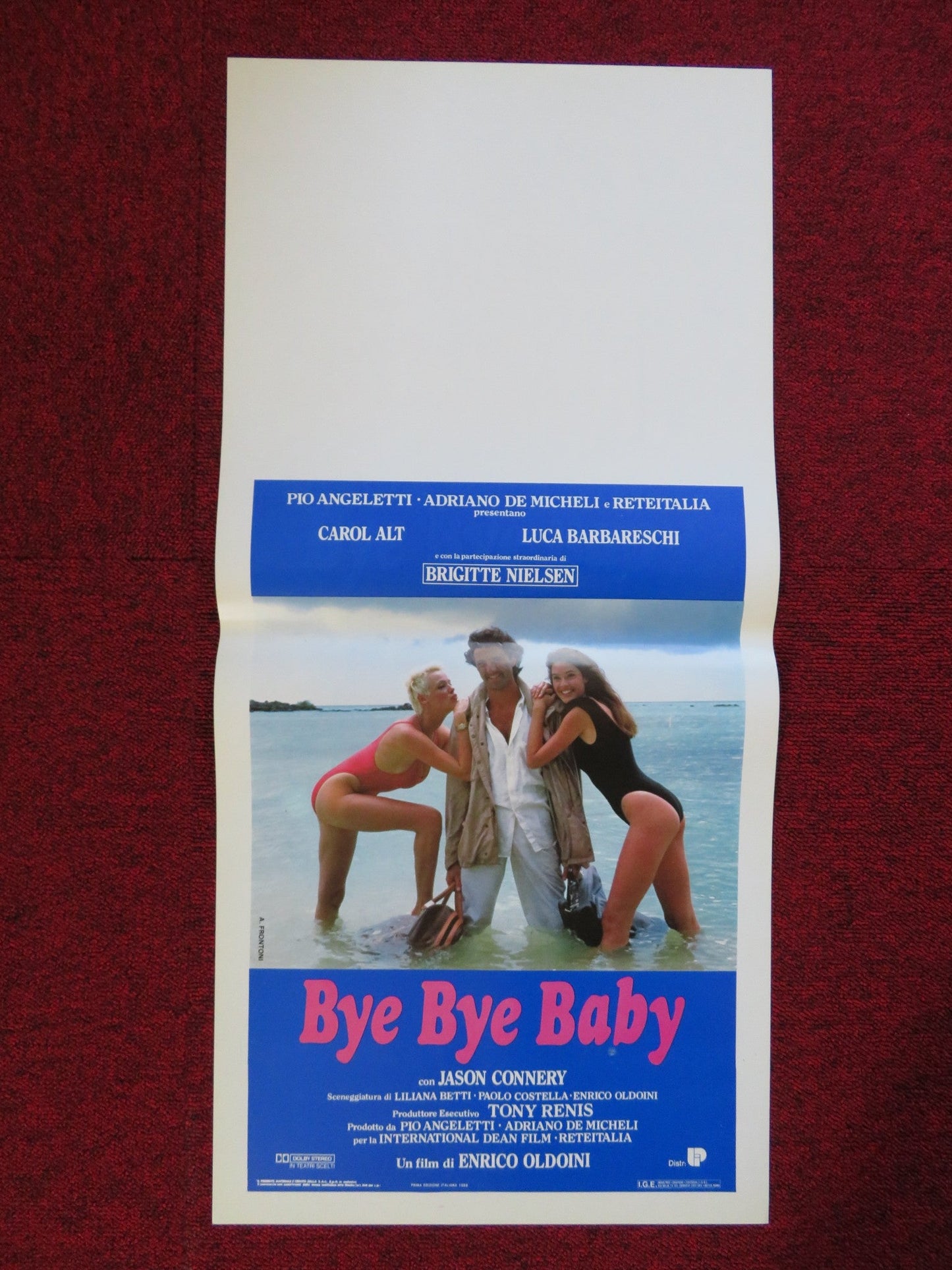 BYE BYE BABY ITALIAN LOCANDINA (27.5"x13") POSTER C. ALT BRIGITTE NIELSEN 1988 Rendezvous Cinema Movie posters
