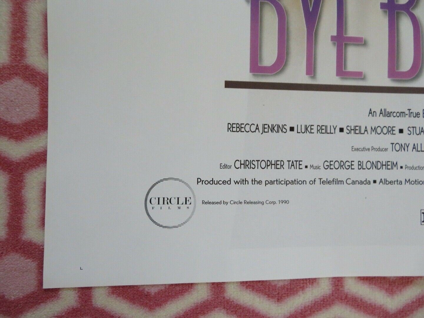 BYE BYE BLUES FOLDED US ONE SHEET POSTER REBECCA JENKINS LUKE REILLY 1990 Movie posters