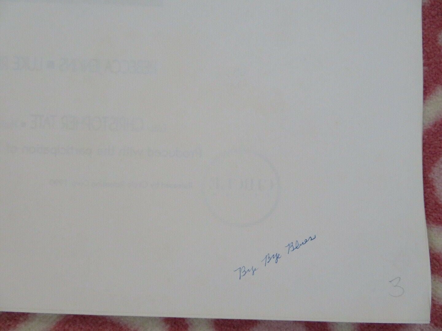 BYE BYE BLUES FOLDED US ONE SHEET POSTER REBECCA JENKINS LUKE REILLY 1990 Movie posters