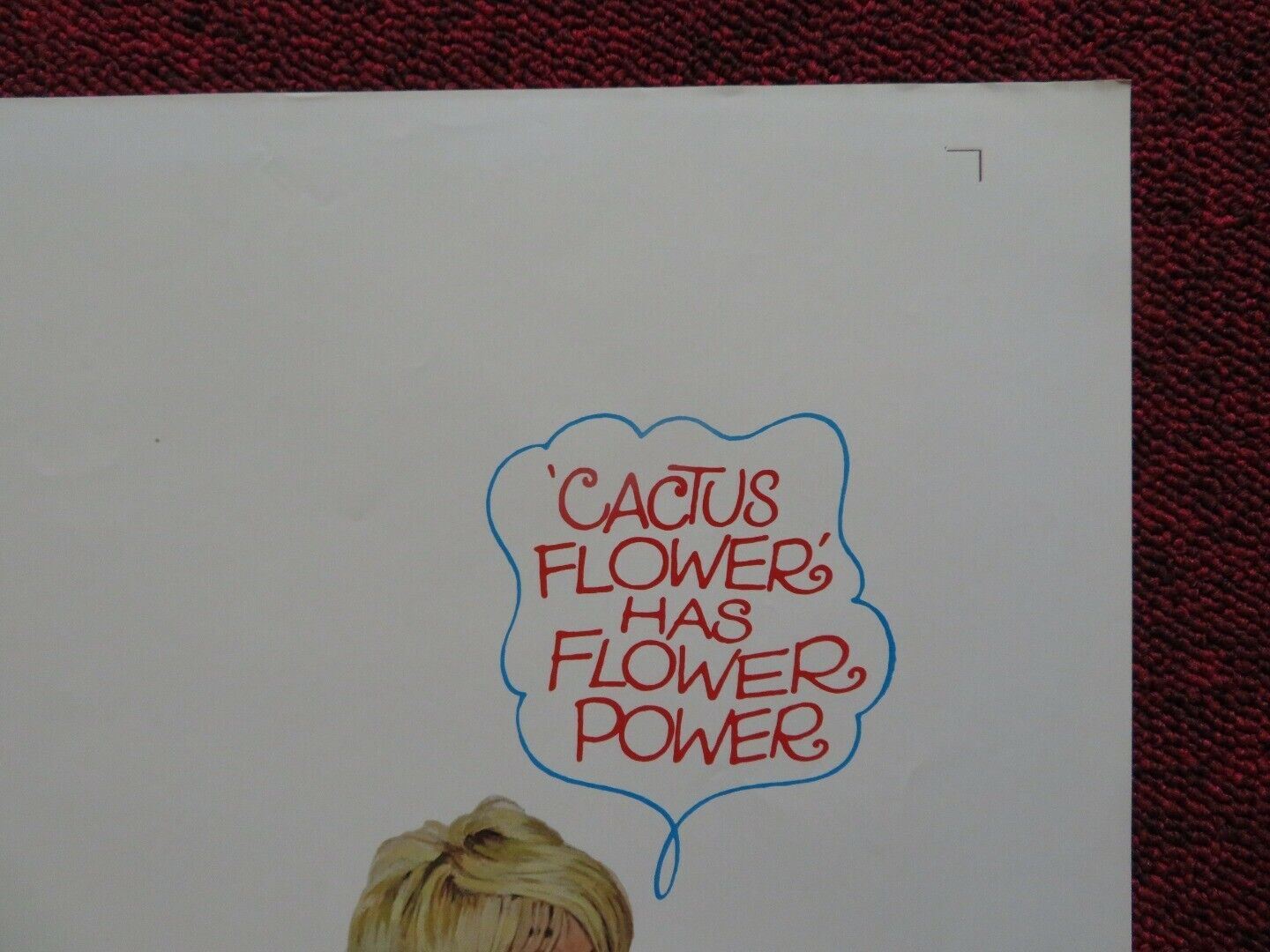 CACTUS FLOWER US ONE SHEET POSTER INGRID BERGMAN GOLDIE HAWN 1969 Movie posters