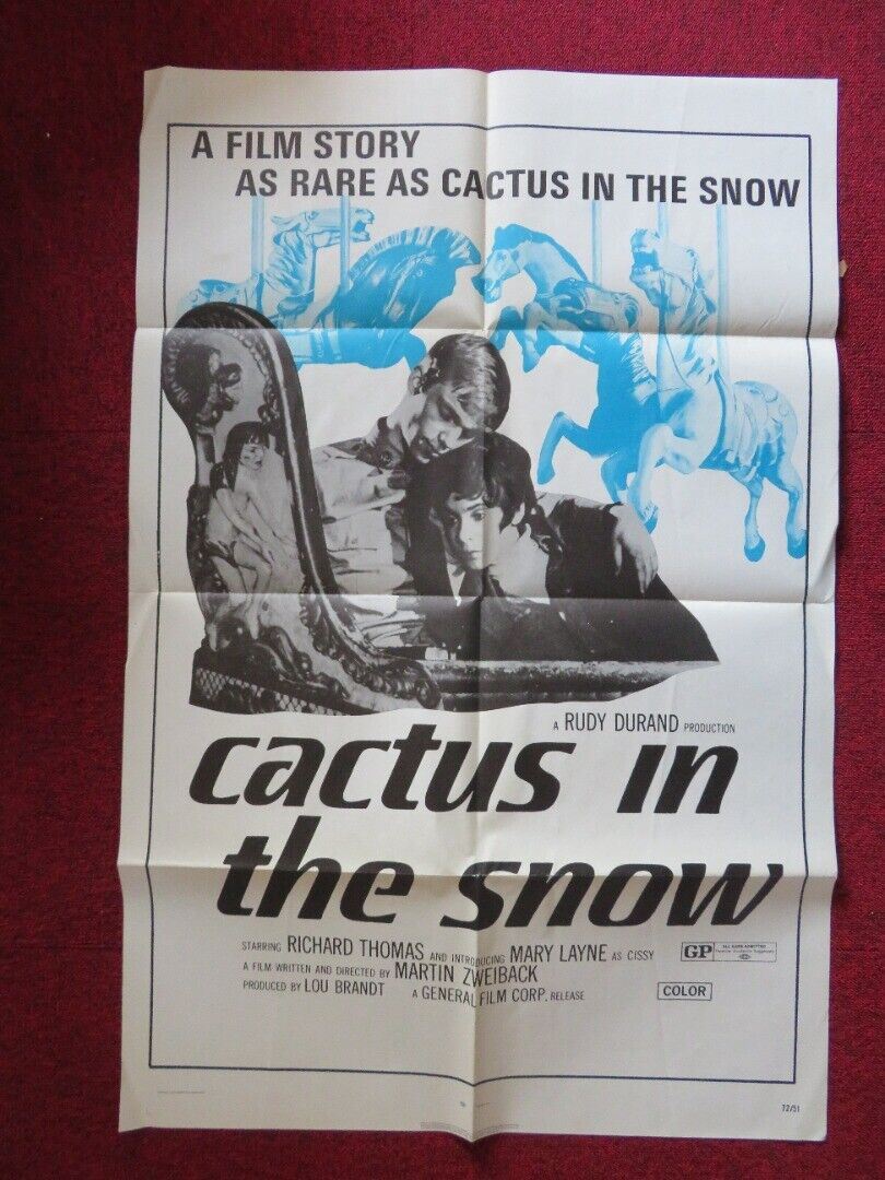 CACTUS IN THE SNOW FOLDED US ONE SHEET POSTER RICHARD THOMAS MARY LAYNE 1971 Movie posters
