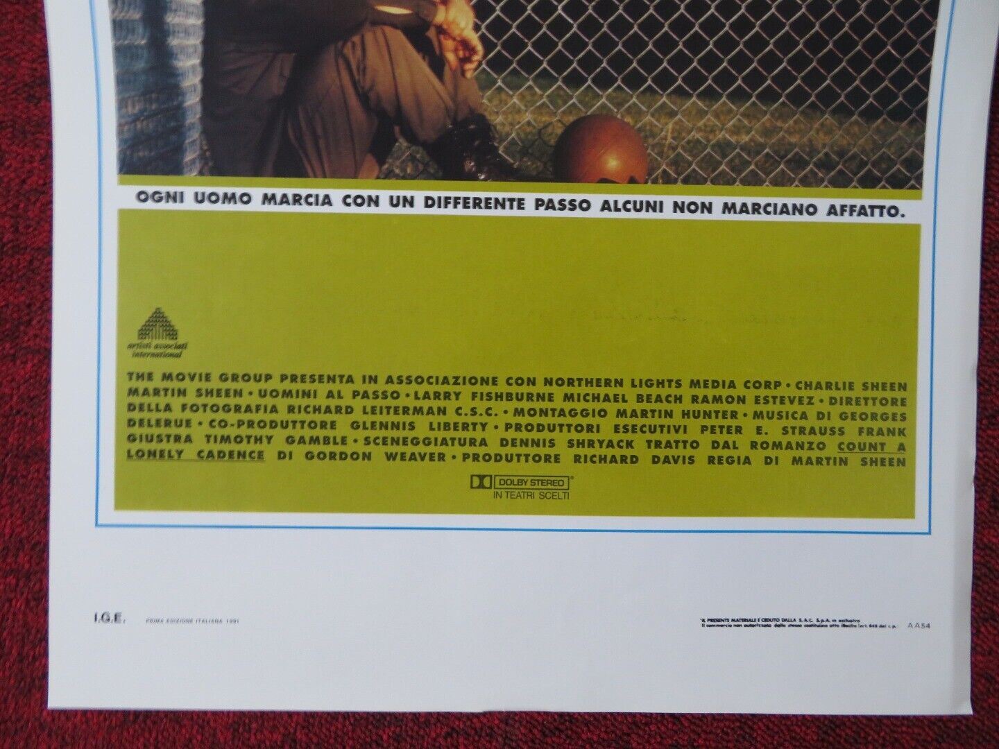 CADENCE ITALIAN LOCANDINA (27.5"x13") POSTER CHARLIE SHEEN MARTIN SHEEN 1991 Movie posters