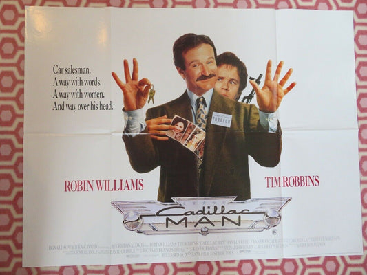 CADILLAC MAN BRITISH QUAD POSTER ROBIN WILLIAMS TIM ROBBINS 1990 Movie posters