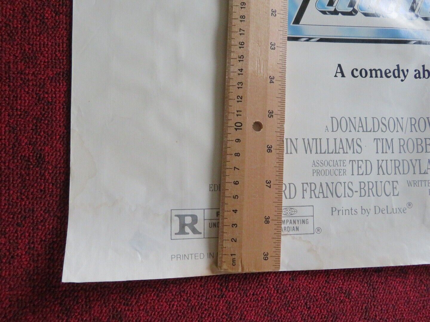 CADILLAC MAN US ONE SHEET ROLLED POSTER ROBIN WILLIAMS TIM ROBBINS 1990 Movie posters