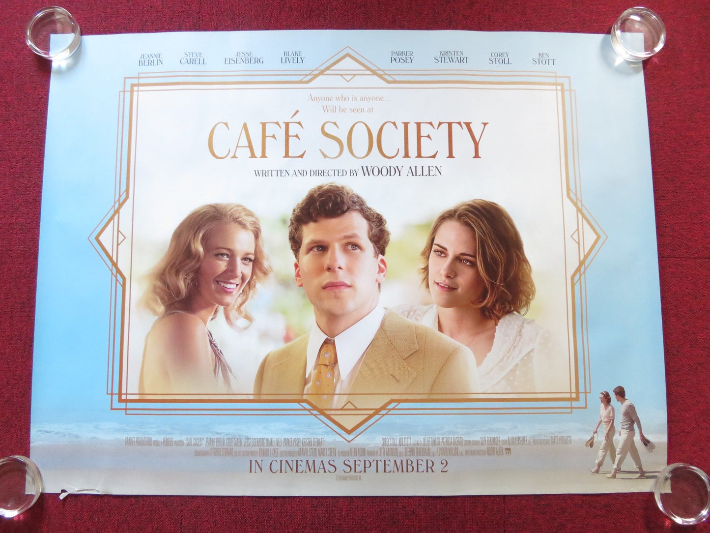 CAFE SOCIETY UK QUAD (30"x 40") ROLLED POSTER WOODY ALLEN (D) J. EISENBERG 2016 Rendezvous Cinema Movie posters