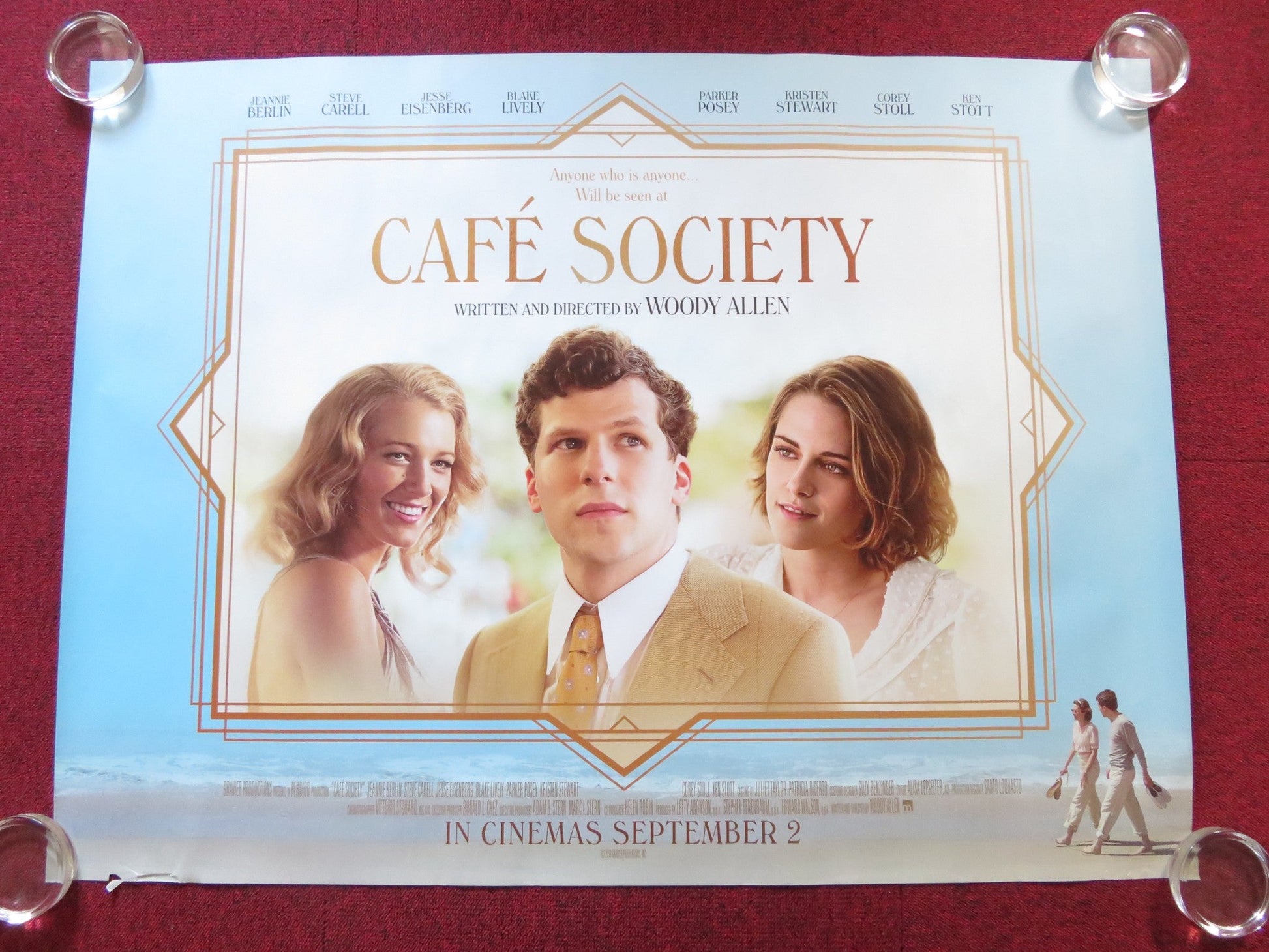 CAFE SOCIETY UK QUAD (30"x 40") ROLLED POSTER WOODY ALLEN (D) J. EISENBERG 2016 Rendezvous Cinema Movie posters