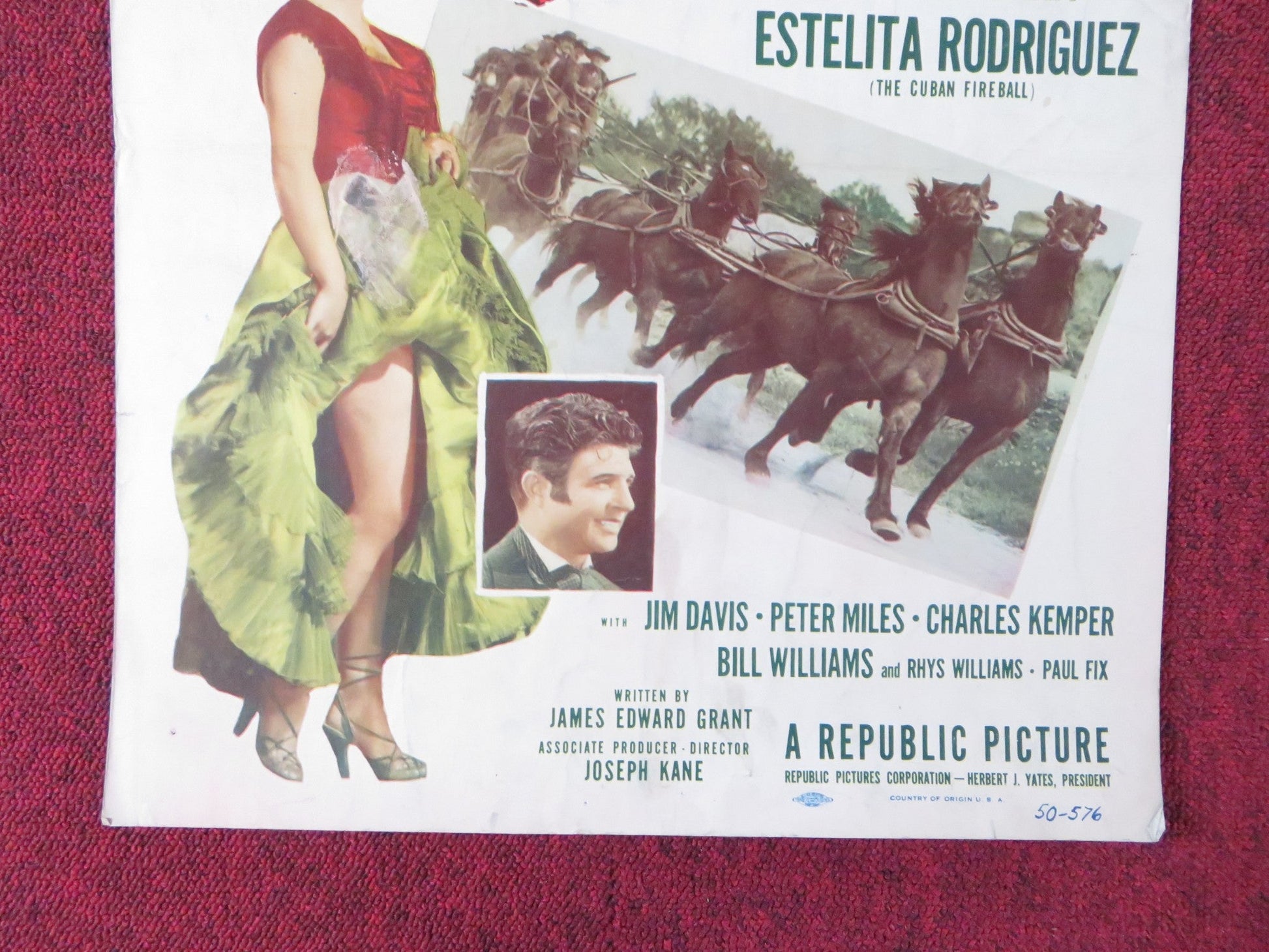 CALIFORNIA PASSAGE US INSERT (14"x 36") POSTER FORREST TUCKER ADELE MARA 1950 Rendezvous Cinema Movie posters