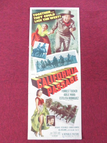 CALIFORNIA PASSAGE US INSERT (14"x 36") POSTER FORREST TUCKER ADELE MARA 1950 Rendezvous Cinema Movie posters