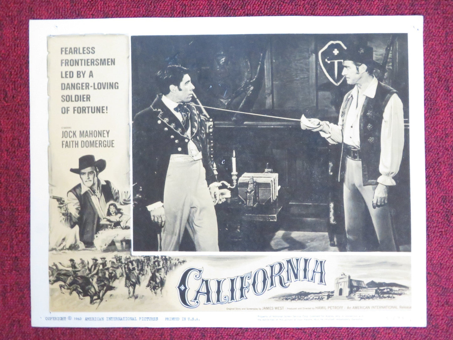CALIFORNIA US LOBBY CARD FULL SET JOCK MAHONEY FAITH DOMERGUE 1963 Rendezvous Cinema Movie posters