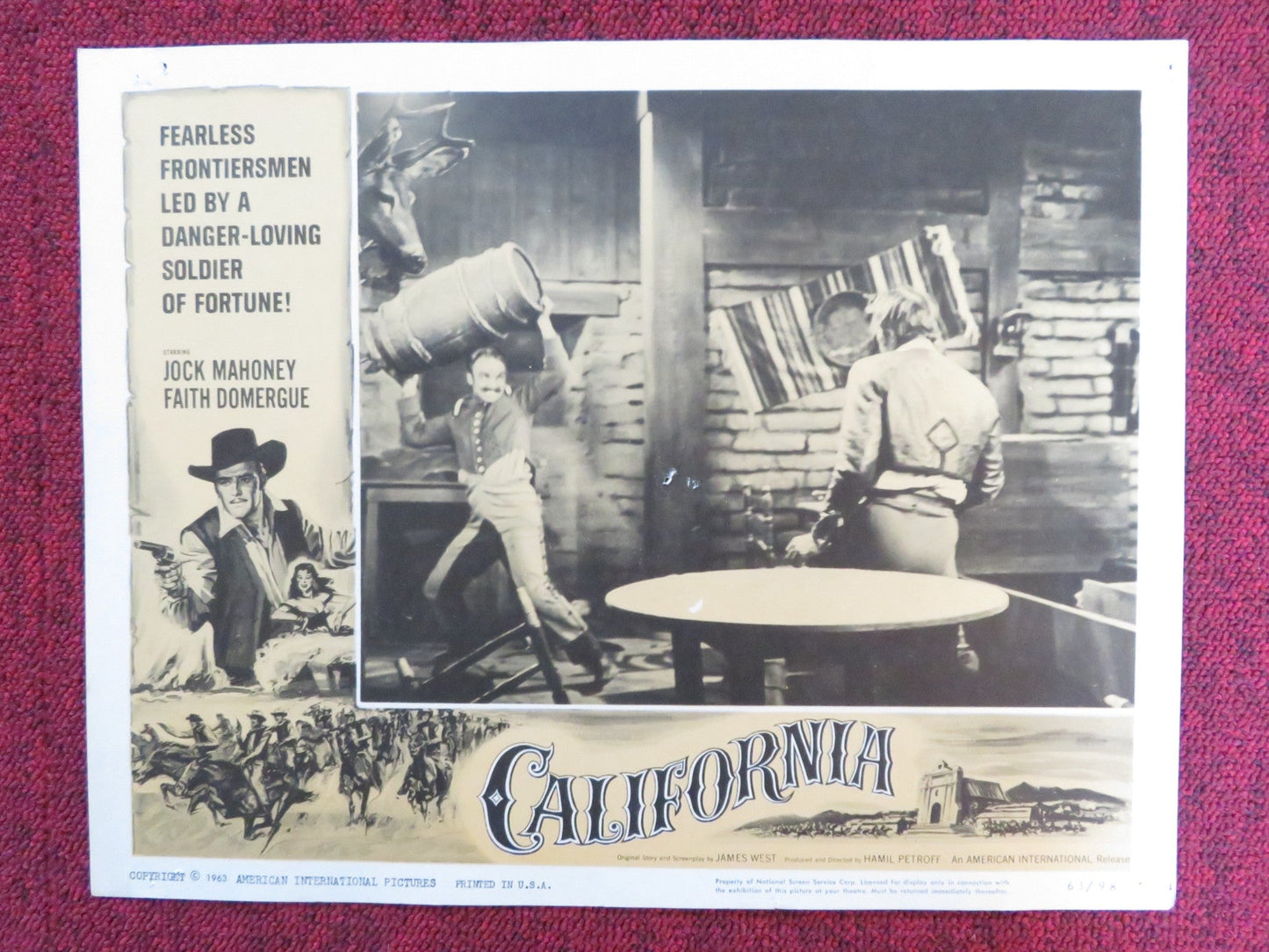 CALIFORNIA US LOBBY CARD FULL SET JOCK MAHONEY FAITH DOMERGUE 1963 Rendezvous Cinema Movie posters