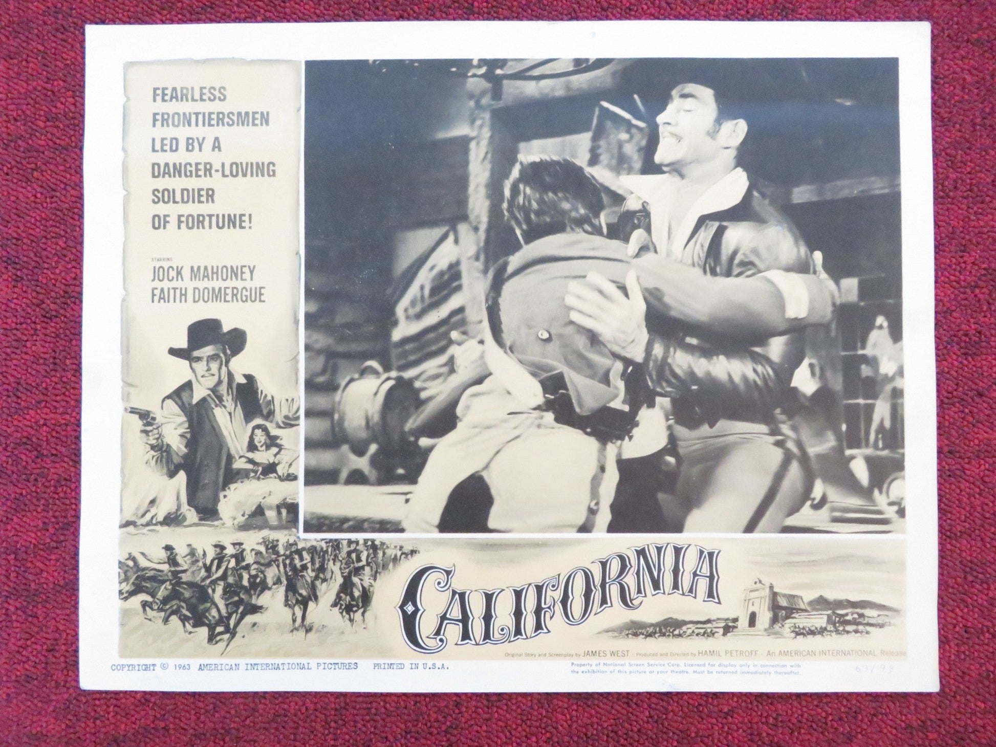 CALIFORNIA US LOBBY CARD FULL SET JOCK MAHONEY FAITH DOMERGUE 1963 Rendezvous Cinema Movie posters