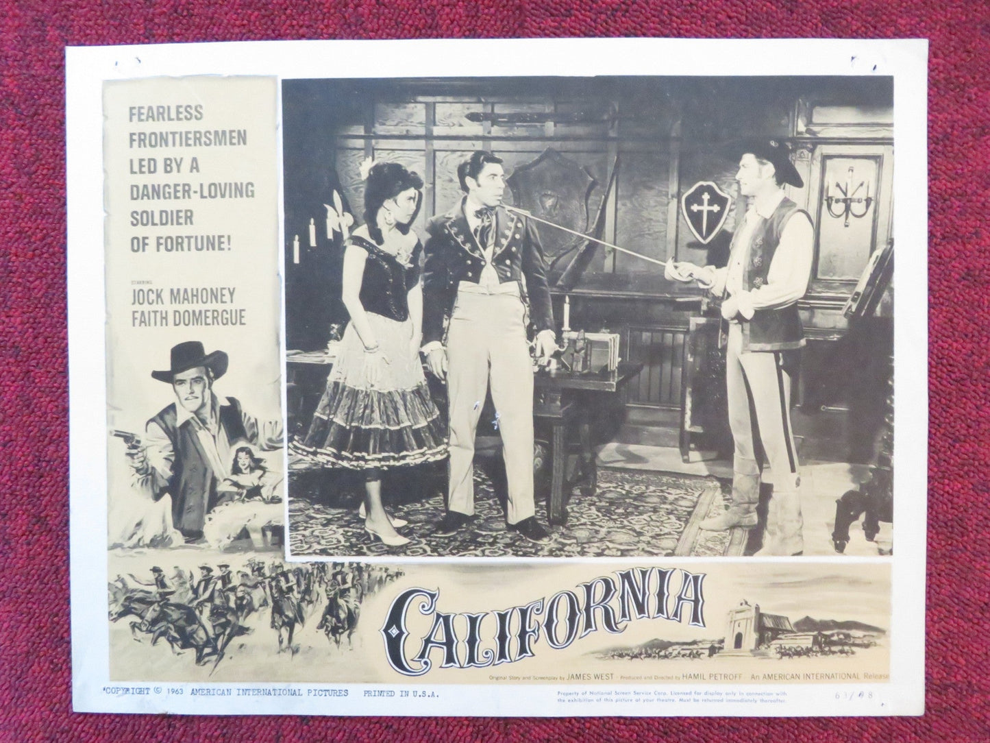 CALIFORNIA US LOBBY CARD FULL SET JOCK MAHONEY FAITH DOMERGUE 1963 Rendezvous Cinema Movie posters