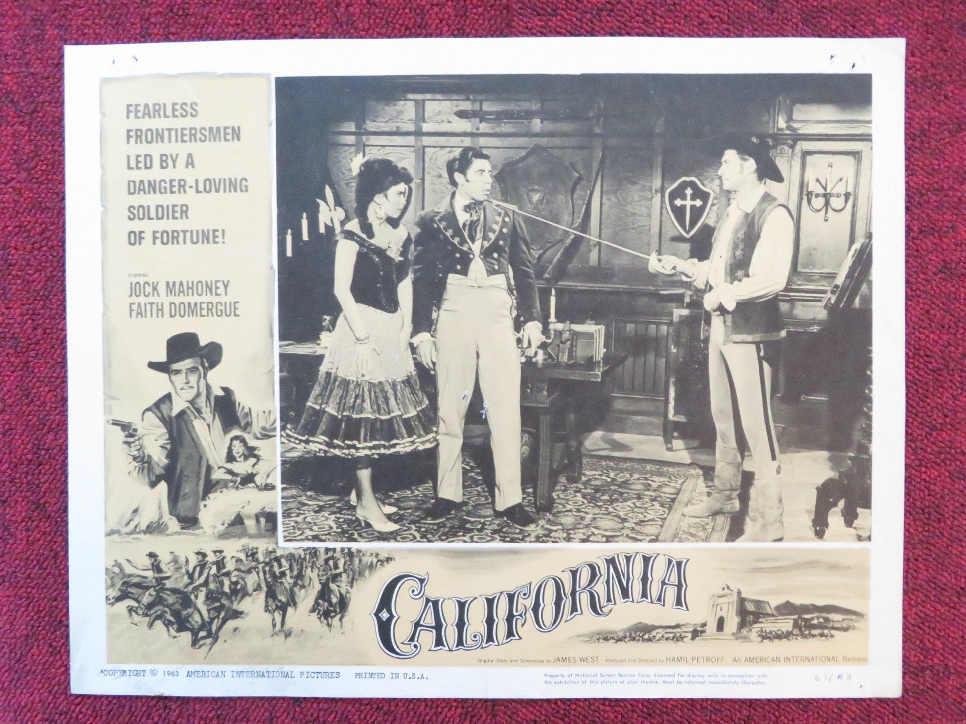 CALIFORNIA US LOBBY CARD FULL SET JOCK MAHONEY FAITH DOMERGUE 1963 Rendezvous Cinema Movie posters