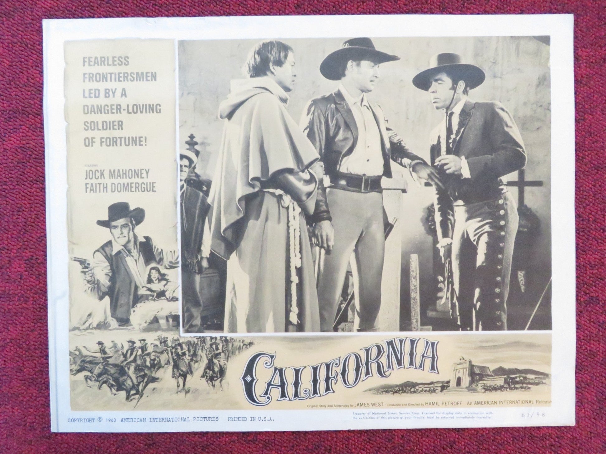 CALIFORNIA US LOBBY CARD FULL SET JOCK MAHONEY FAITH DOMERGUE 1963 Rendezvous Cinema Movie posters