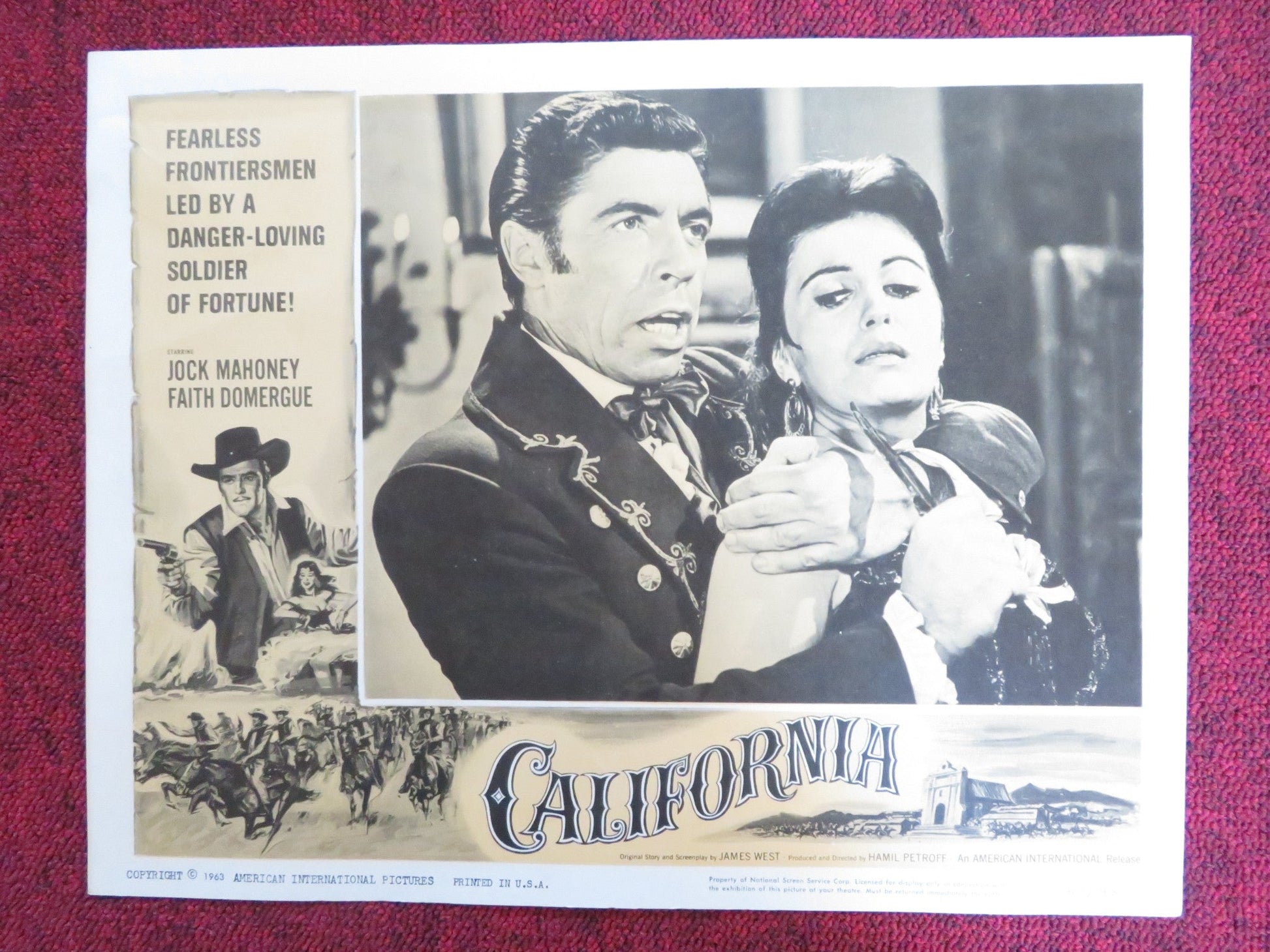 CALIFORNIA US LOBBY CARD FULL SET JOCK MAHONEY FAITH DOMERGUE 1963 Rendezvous Cinema Movie posters