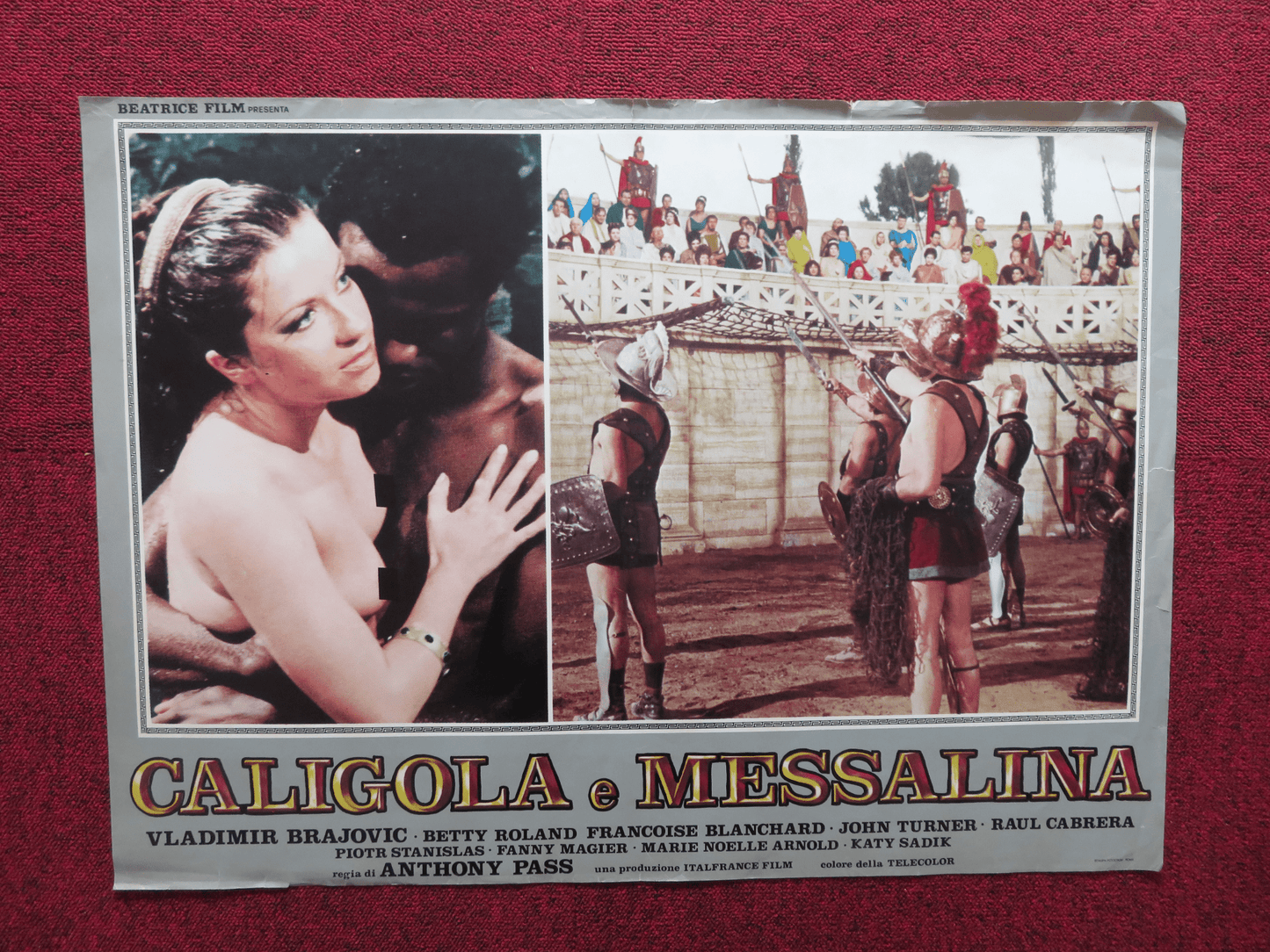 CALIGULA AND MESSALINA ITALIAN FOTOBUSTA POSTER VLADIMIR BRAJOVIC B. ROLAND 1981 - Rendezvous Cinema