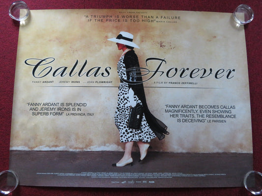 CALLAS FOREVER UK QUAD ROLLED POSTER FANNY ARDANT JEREMY IRONS 2002 Rendezvous Cinema Movie posters