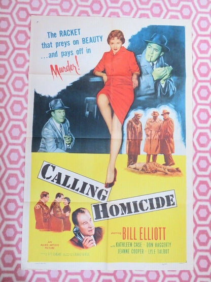 CALLING HOMICIDE US ONE SHEET POSTER BILL ELLIOTT LYLE TALBOT 1956 Movie posters