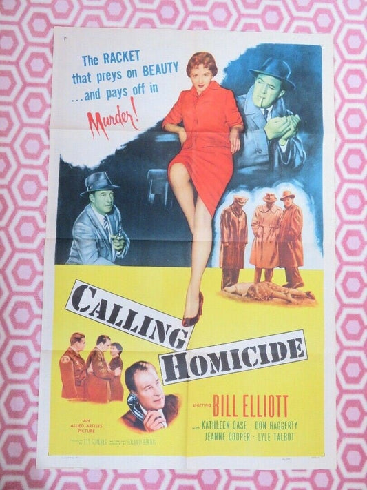 CALLING HOMICIDE US ONE SHEET POSTER BILL ELLIOTT LYLE TALBOT 1956 Movie posters